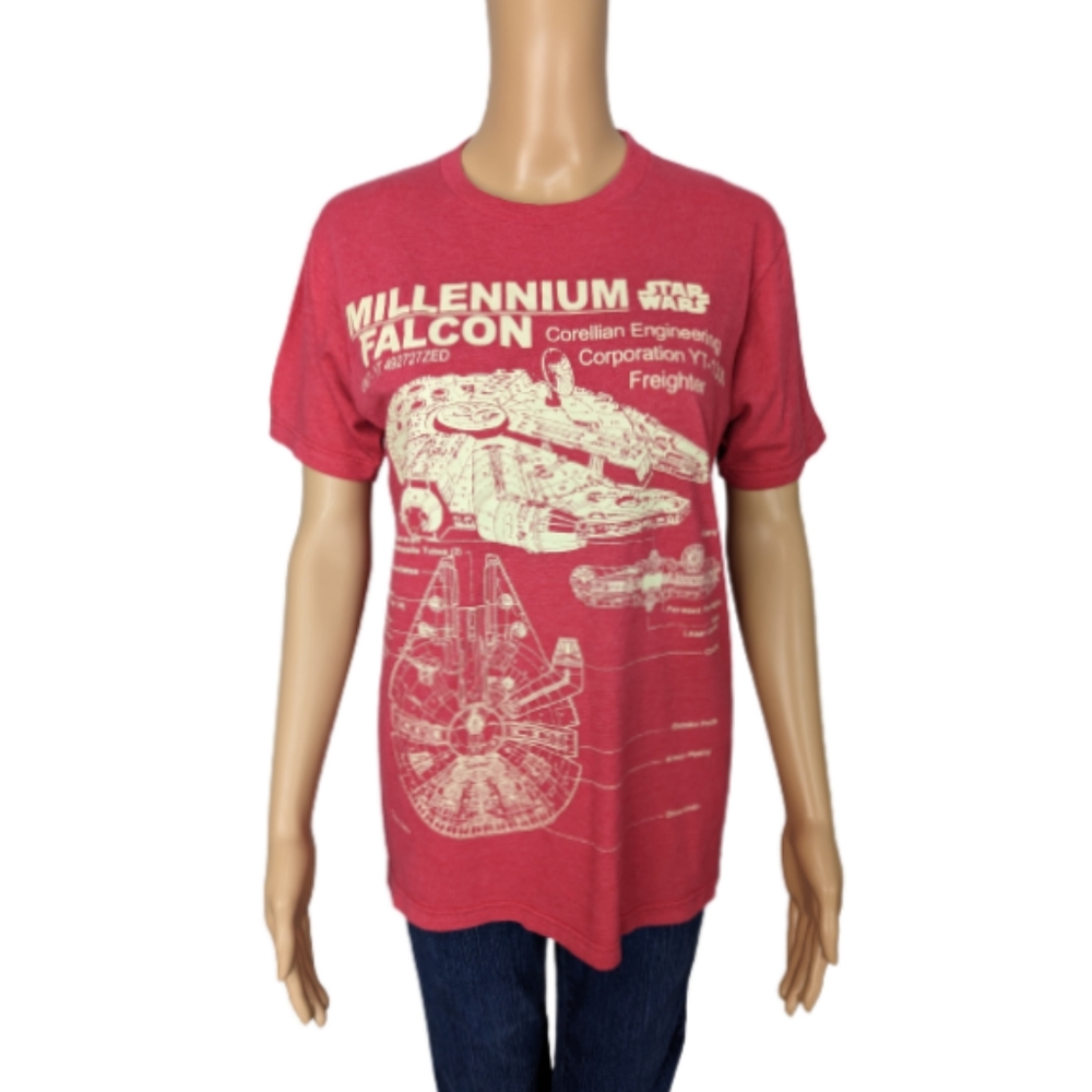 Star Wars Millennium Falcon Diagram T-Shirt S